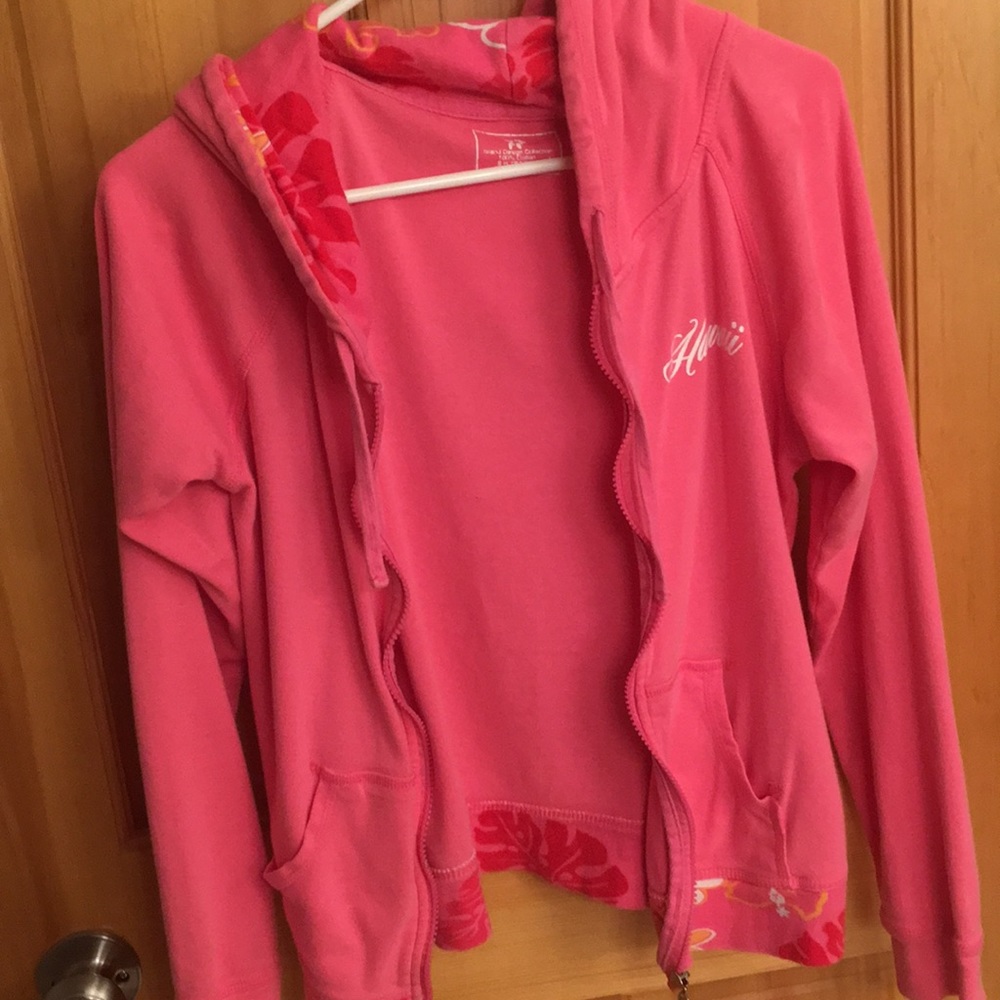 Pink zip up hoodie from Hawaii